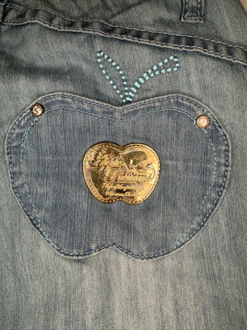 Apple Bottom Low Rise Skinny Jeans "Top of the Pickings" Apple Womens Sz 1/2 Y2K